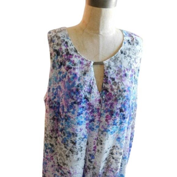 Kate & MAllory Size 1X Lined Artsy Print Plus Size Maxi Dress - Picture 2 of 3